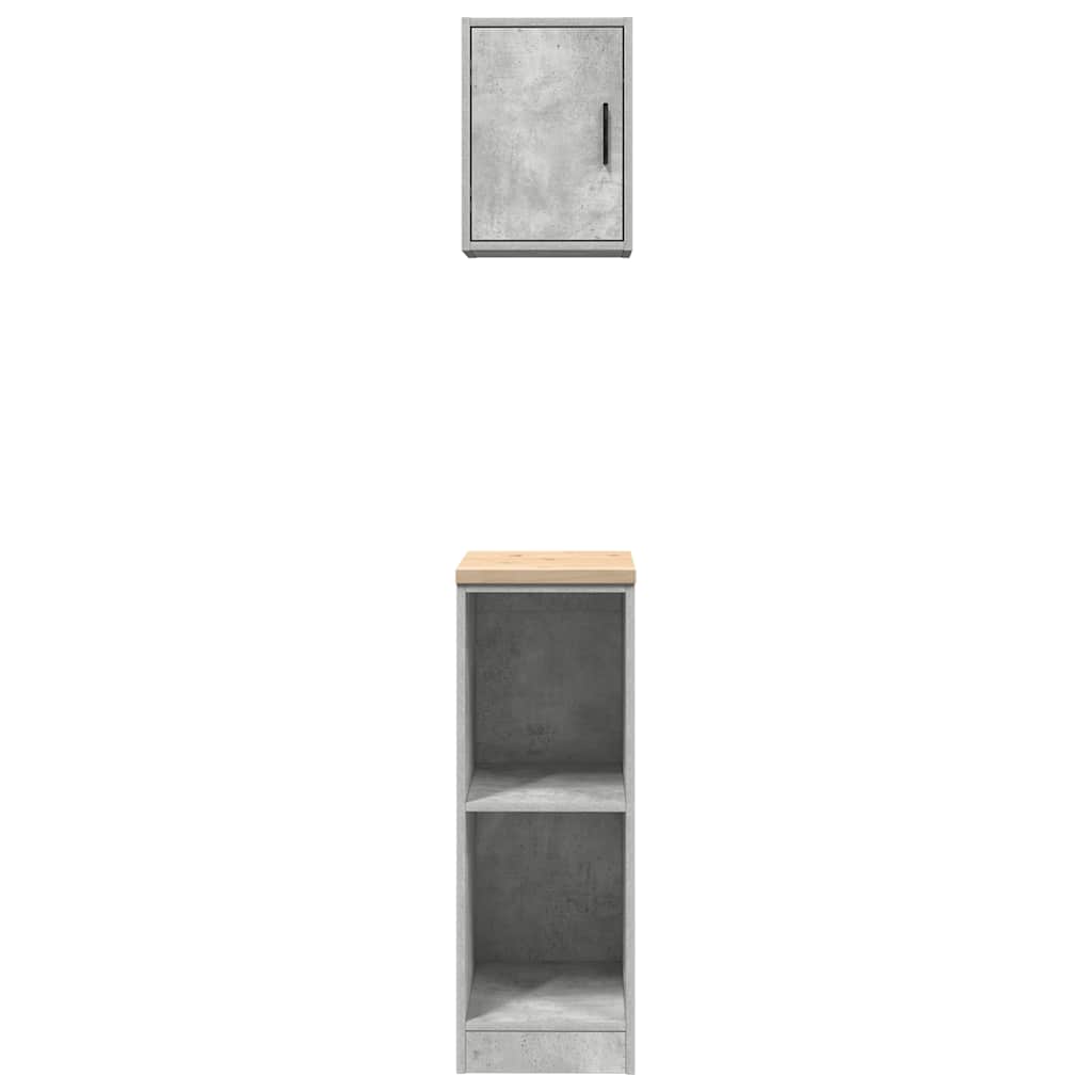 Garage Cabinets 2 pcs Concrete Grey Engineered Wood