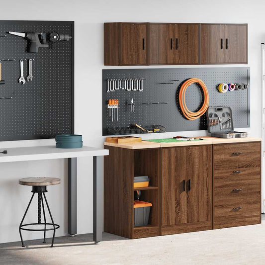Garage Cabinets 2 pcs Brown Oak Engineered Wood