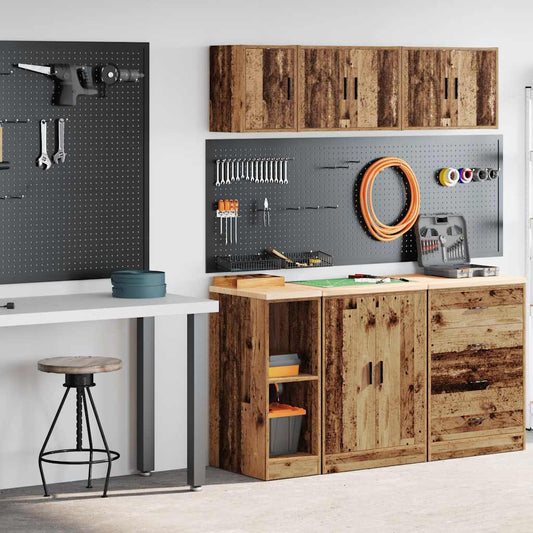 Garage Cabinets 2 pcs Old Wood Engineered Wood