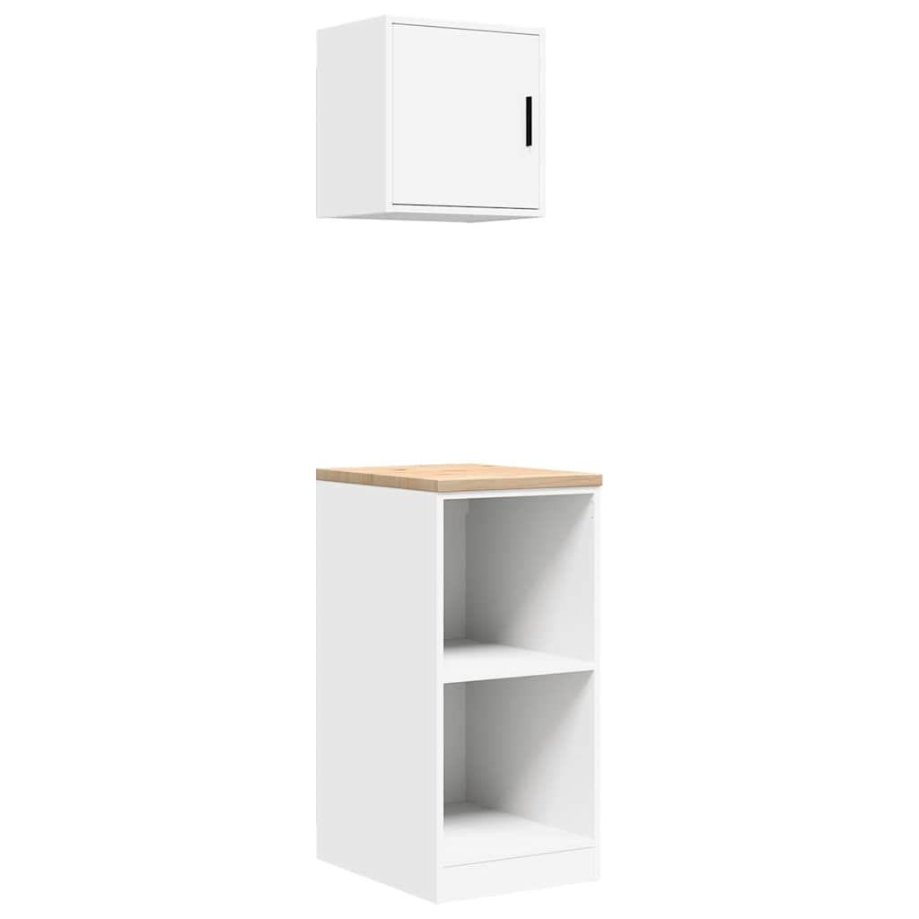 Garage Cabinets 2 pcs White Engineered Wood