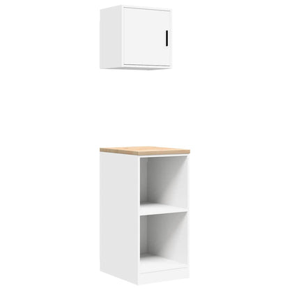 Garage Cabinets 2 pcs White Engineered Wood