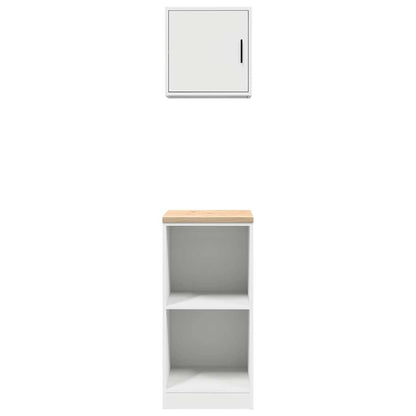 Garage Cabinets 2 pcs White Engineered Wood