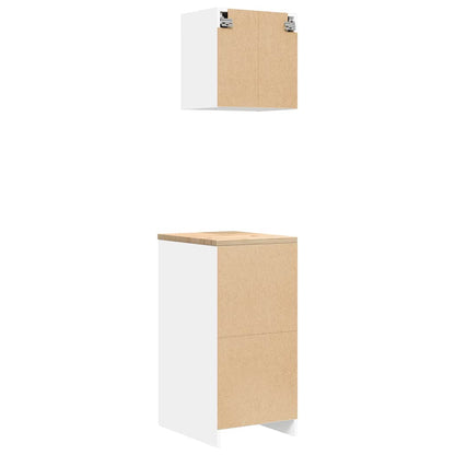 Garage Cabinets 2 pcs White Engineered Wood