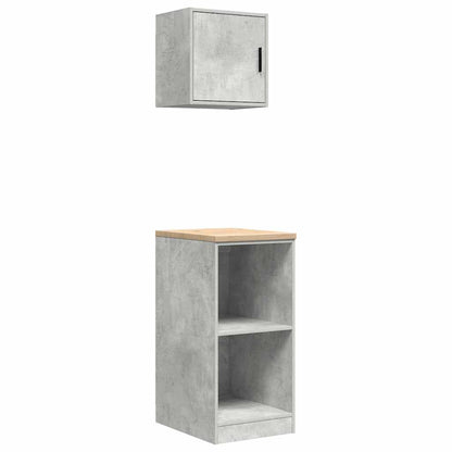 Garage Cabinets 2 pcs Concrete Grey Engineered Wood