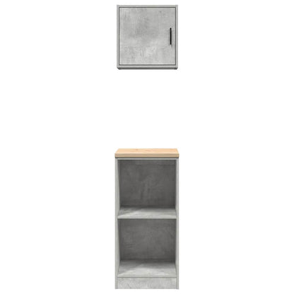 Garage Cabinets 2 pcs Concrete Grey Engineered Wood