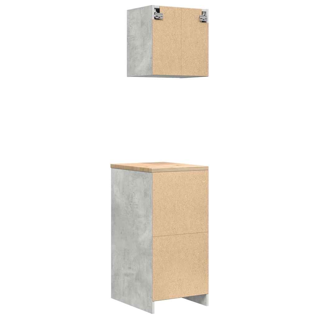 Garage Cabinets 2 pcs Concrete Grey Engineered Wood