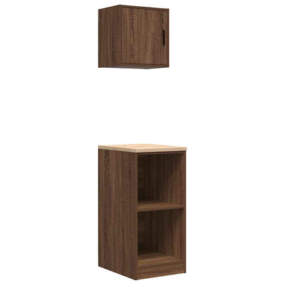 Garage Cabinets 2 pcs Brown Oak Engineered Wood