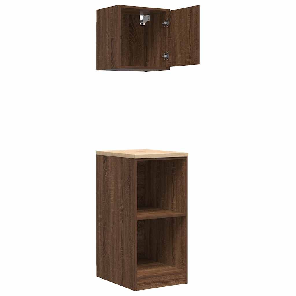 Garage Cabinets 2 pcs Brown Oak Engineered Wood