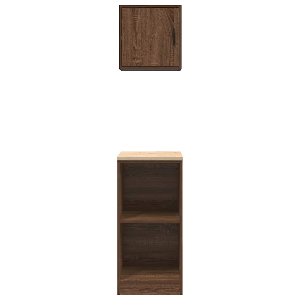 Garage Cabinets 2 pcs Brown Oak Engineered Wood