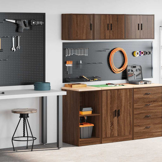 Garage Cabinets 2 pcs Brown Oak Engineered Wood