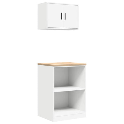Garage Cabinets 2 pcs White Engineered Wood