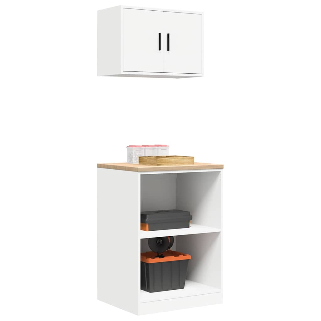 Garage Cabinets 2 pcs White Engineered Wood