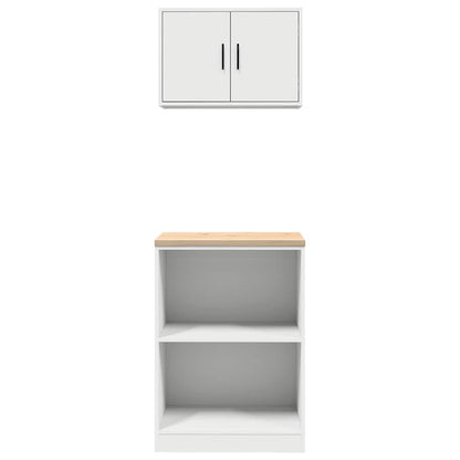Garage Cabinets 2 pcs White Engineered Wood