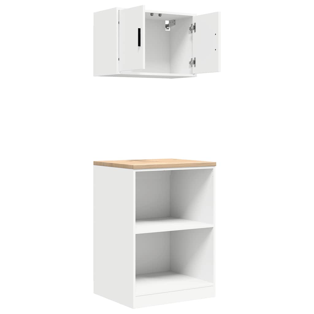 Garage Cabinets 2 pcs White Engineered Wood