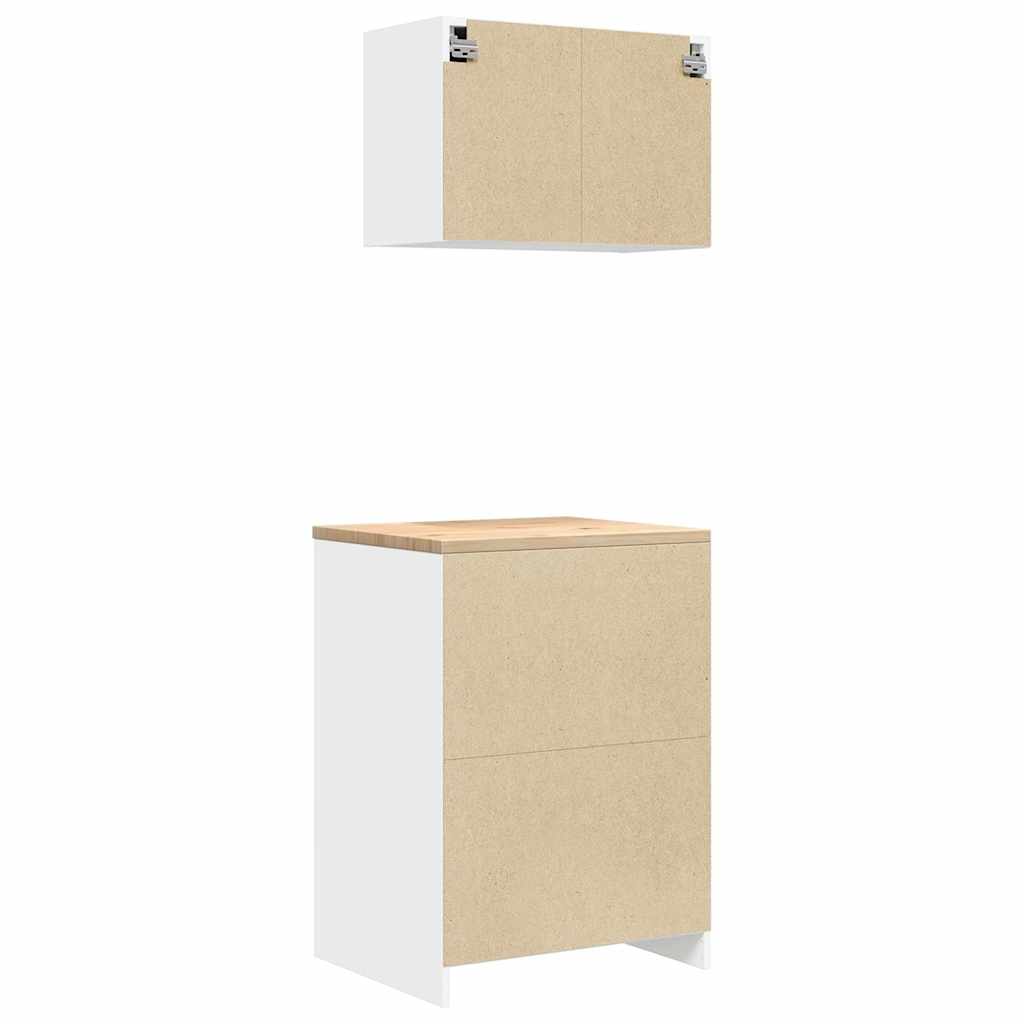 Garage Cabinets 2 pcs White Engineered Wood