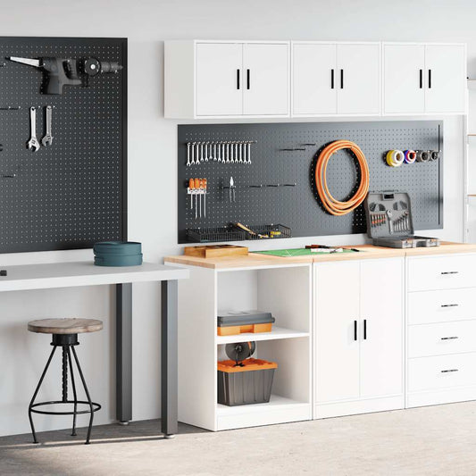 Garage Cabinets 2 pcs White Engineered Wood