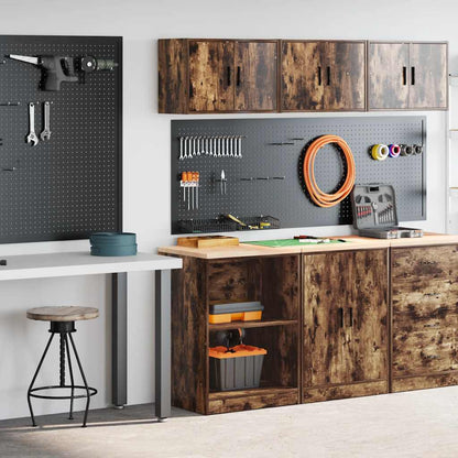 Garage Cabinets 2 pcs Smoked Oak Engineered Wood