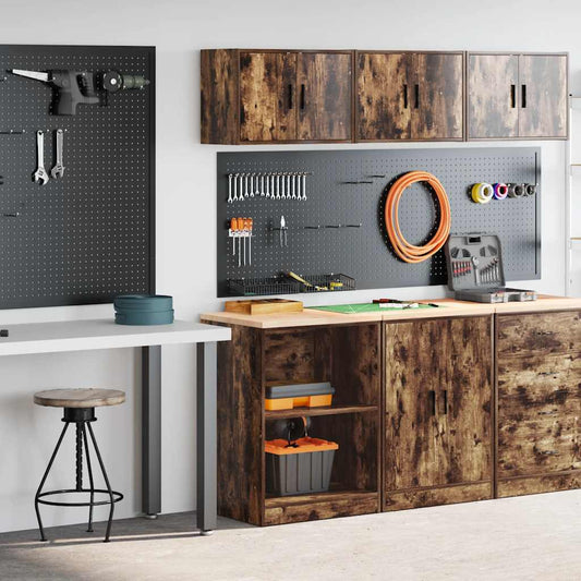 Garage Cabinets 2 pcs Smoked Oak Engineered Wood