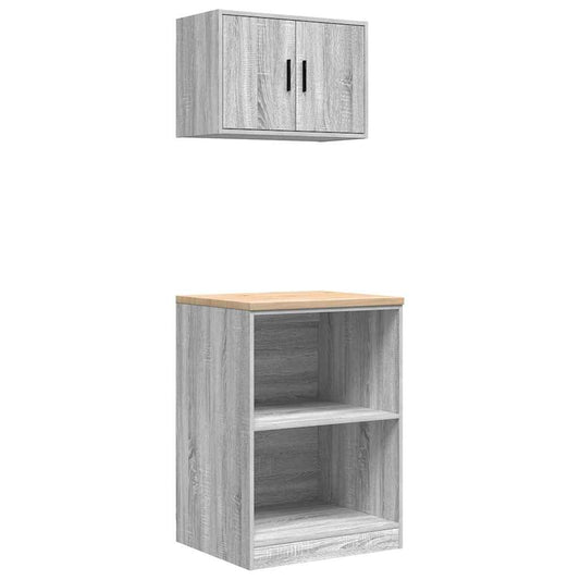 Garage Cabinets 2 pcs Grey Sonoma Engineered Wood
