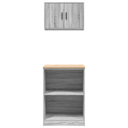 Garage Cabinets 2 pcs Grey Sonoma Engineered Wood