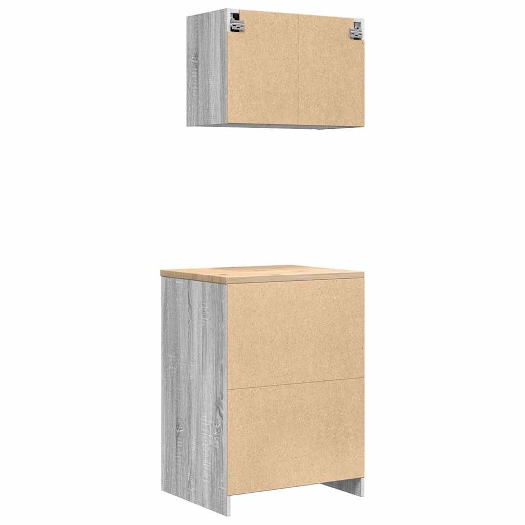 Garage Cabinets 2 pcs Grey Sonoma Engineered Wood