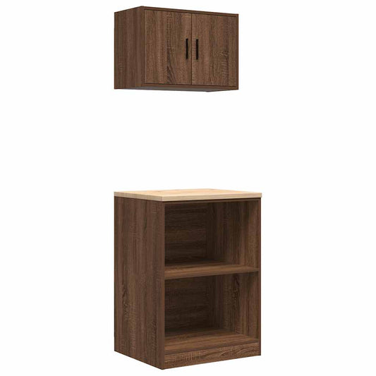 Garage Cabinets 2 pcs Brown Oak Engineered Wood