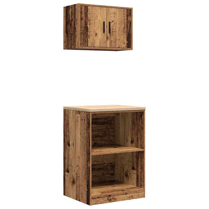 Garage Cabinets 2 pcs Old Wood Engineered Wood