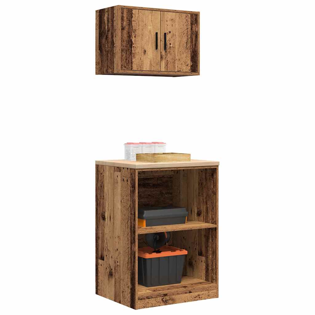 Garage Cabinets 2 pcs Old Wood Engineered Wood