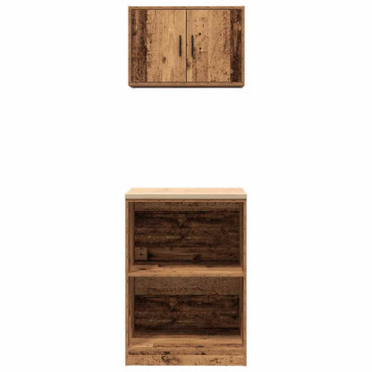 Garage Cabinets 2 pcs Old Wood Engineered Wood