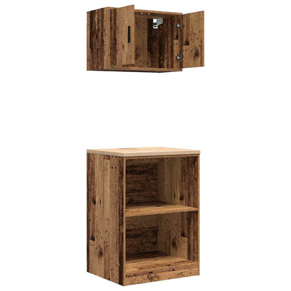 Garage Cabinets 2 pcs Old Wood Engineered Wood