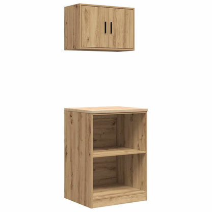 Garage Cabinets 2 pcs Artisan Oak Engineered Wood