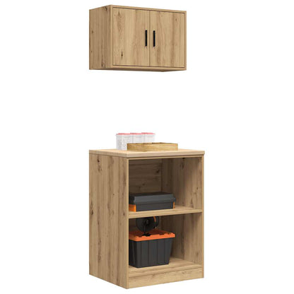 Garage Cabinets 2 pcs Artisan Oak Engineered Wood