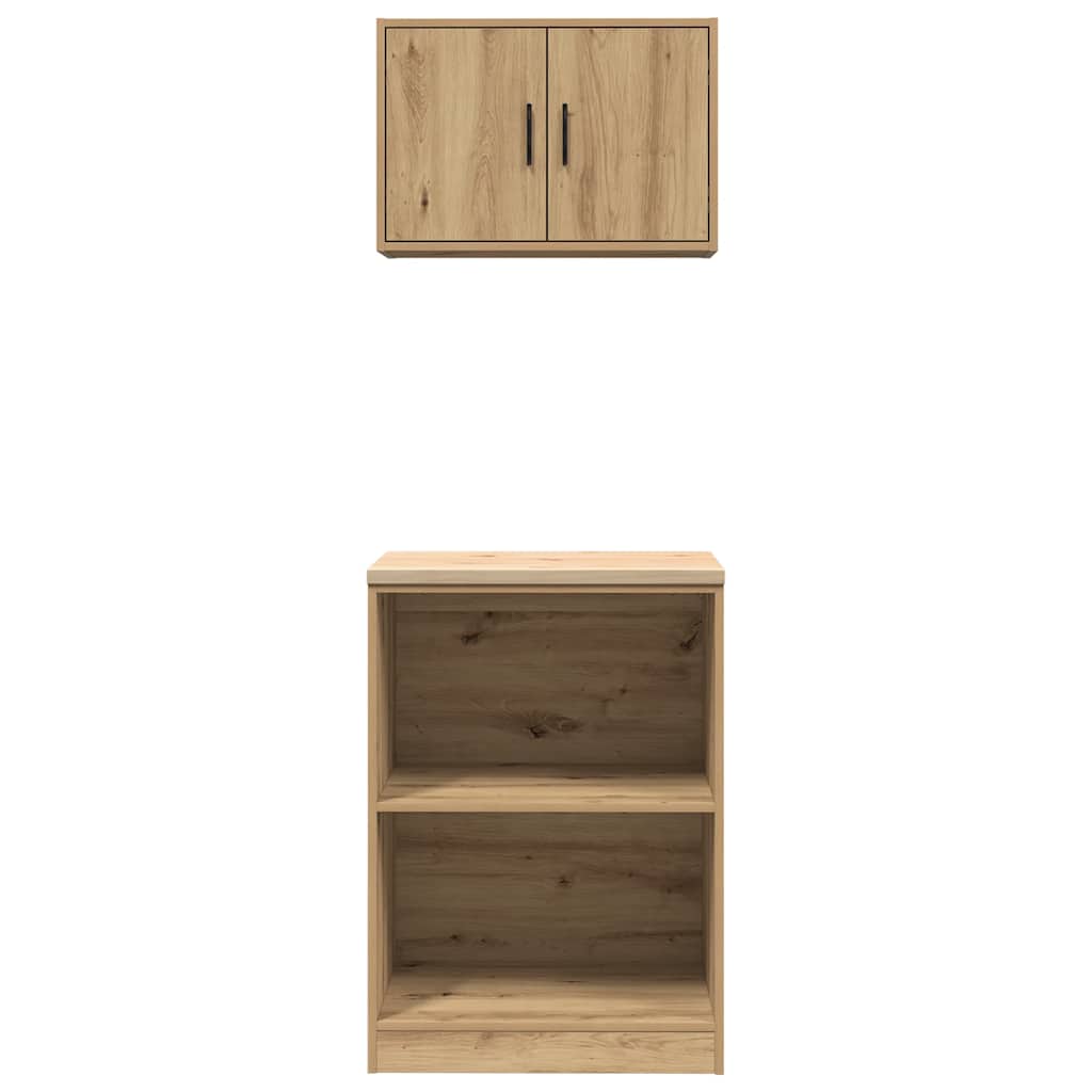 Garage Cabinets 2 pcs Artisan Oak Engineered Wood