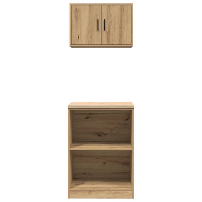 Garage Cabinets 2 pcs Artisan Oak Engineered Wood
