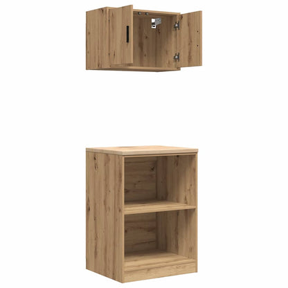 Garage Cabinets 2 pcs Artisan Oak Engineered Wood