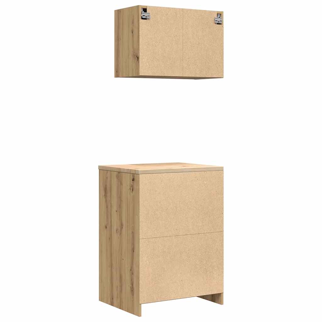 Garage Cabinets 2 pcs Artisan Oak Engineered Wood