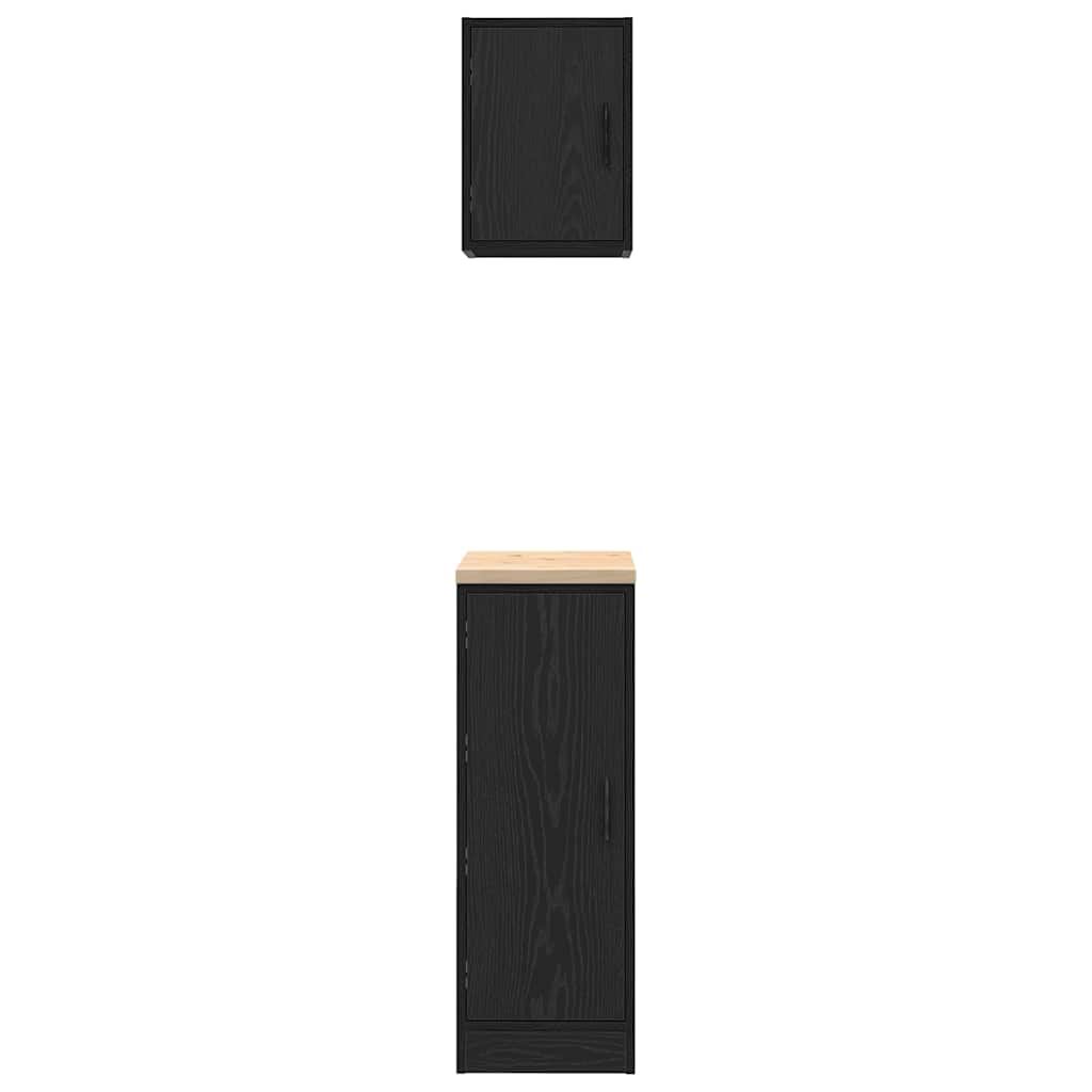 Garage Cabinets 2 pcs Black Engineered Wood