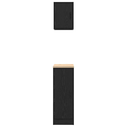 Garage Cabinets 2 pcs Black Engineered Wood