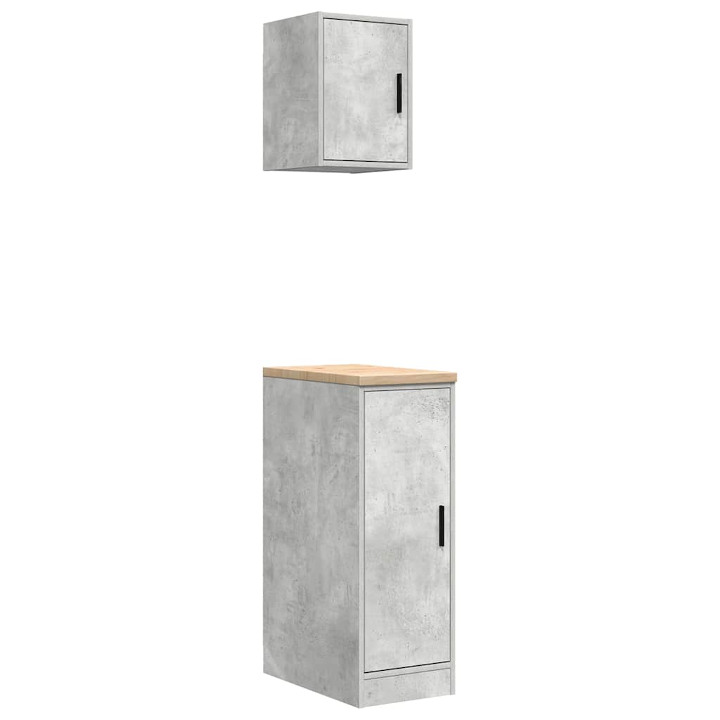 Garage Cabinets 2 pcs Concrete Grey Engineered Wood