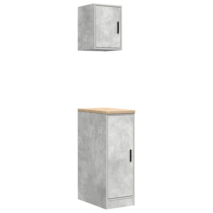 Garage Cabinets 2 pcs Concrete Grey Engineered Wood
