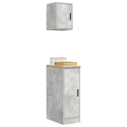 Garage Cabinets 2 pcs Concrete Grey Engineered Wood