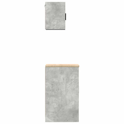 Garage Cabinets 2 pcs Concrete Grey Engineered Wood