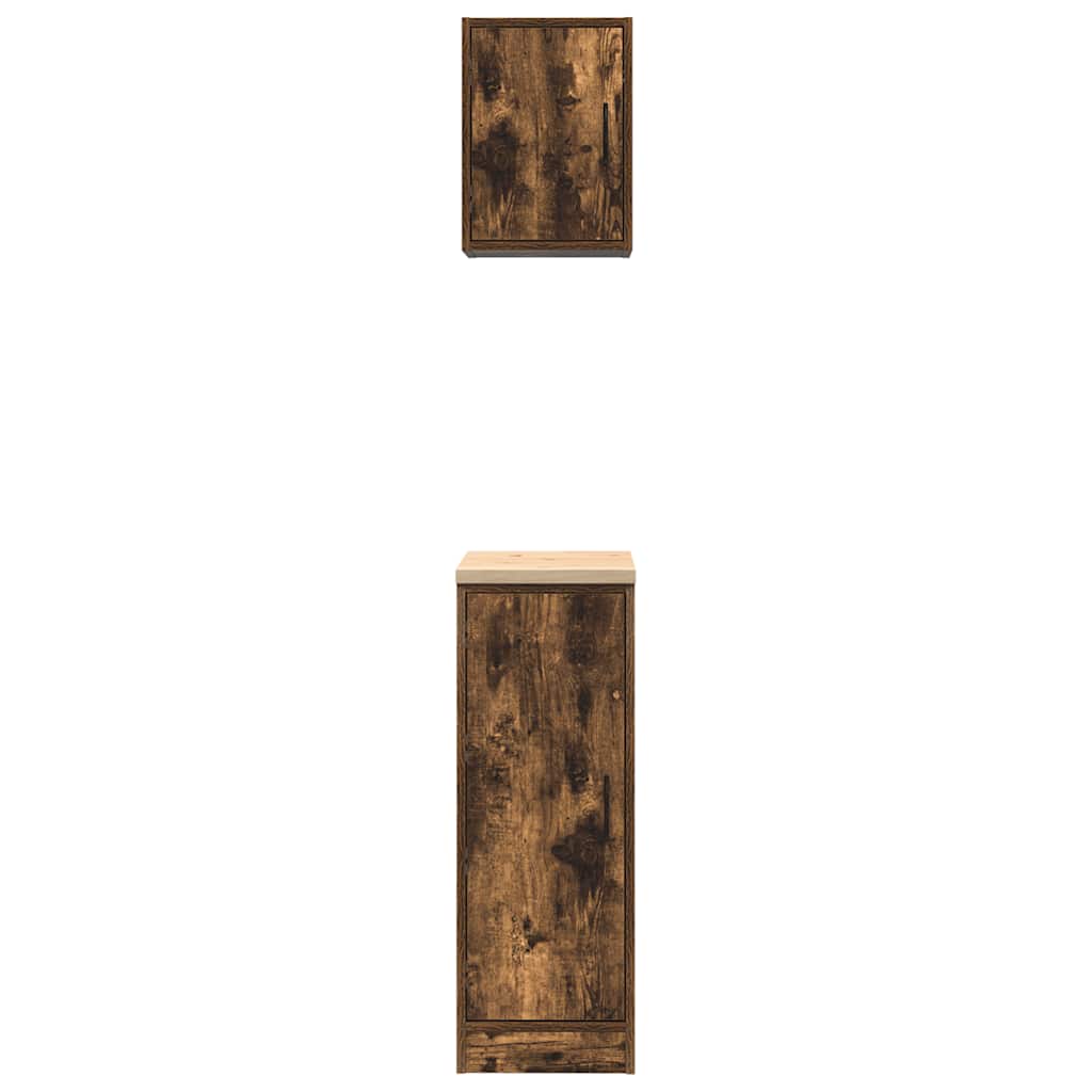 Garage Cabinets 2 pcs Smoked Oak Engineered Wood