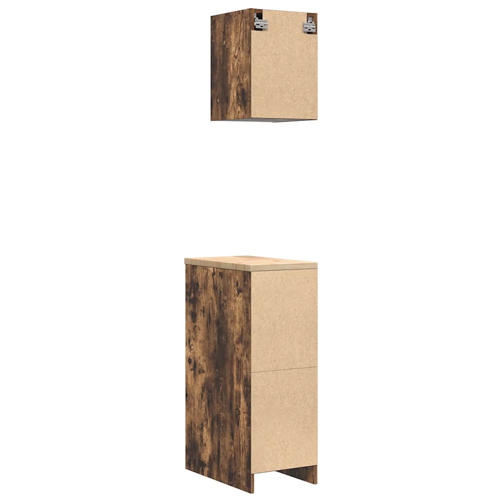 Garage Cabinets 2 pcs Smoked Oak Engineered Wood