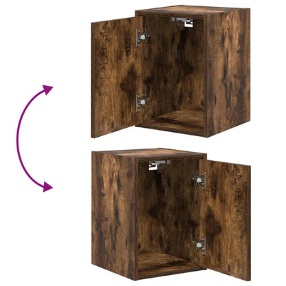Garage Cabinets 2 pcs Smoked Oak Engineered Wood