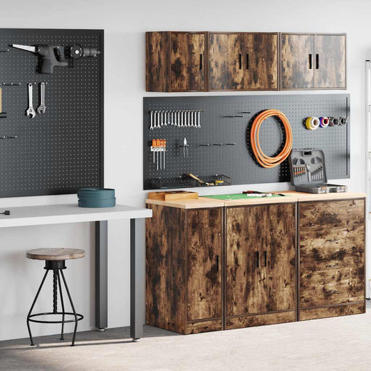 Garage Cabinets 2 pcs Smoked Oak Engineered Wood
