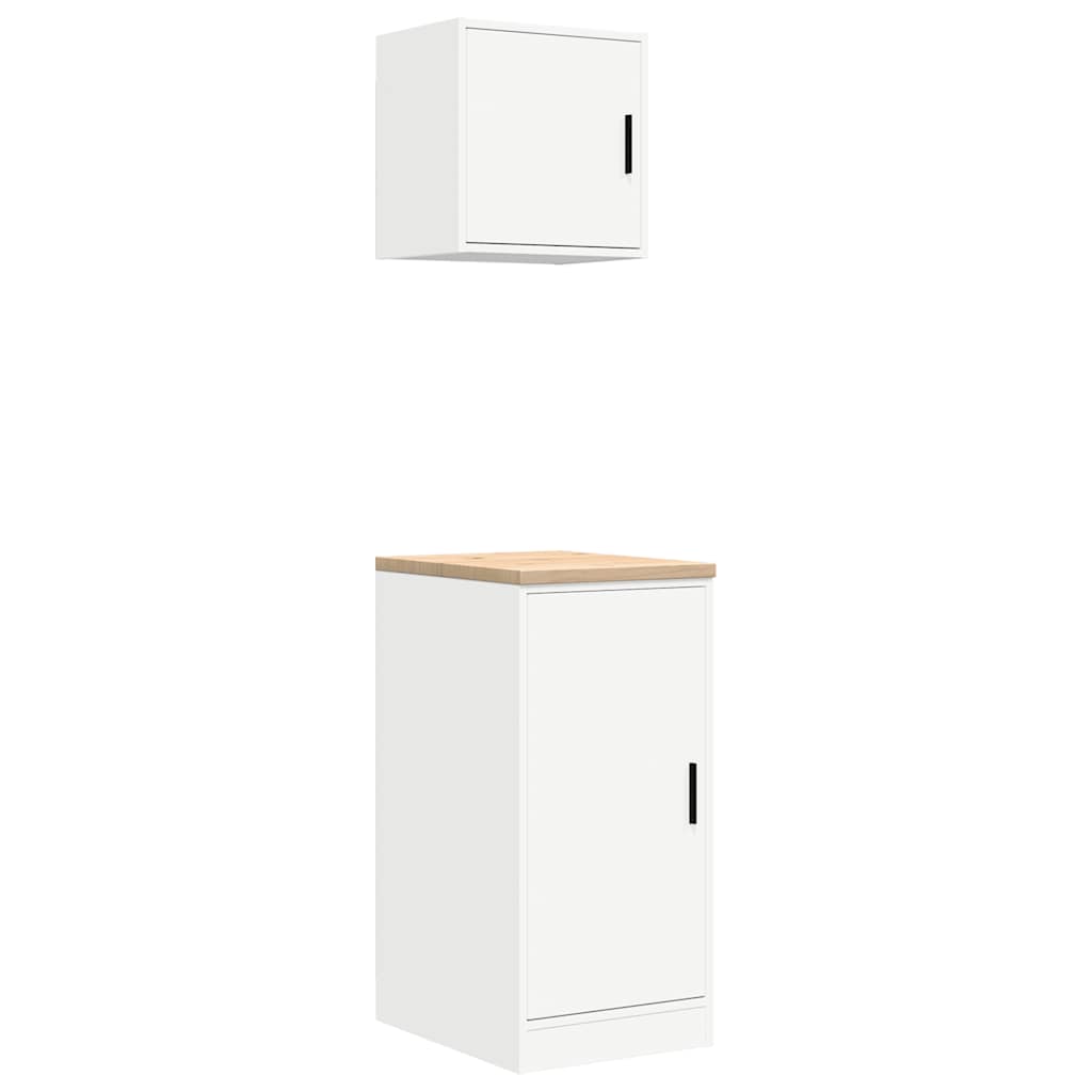 Garage Cabinets 2 pcs White Engineered Wood