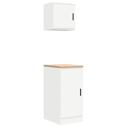 Garage Cabinets 2 pcs White Engineered Wood