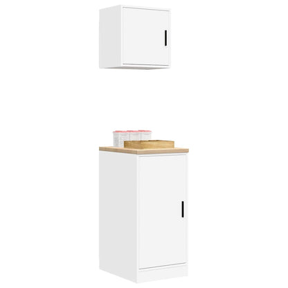 Garage Cabinets 2 pcs White Engineered Wood