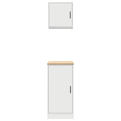 Garage Cabinets 2 pcs White Engineered Wood